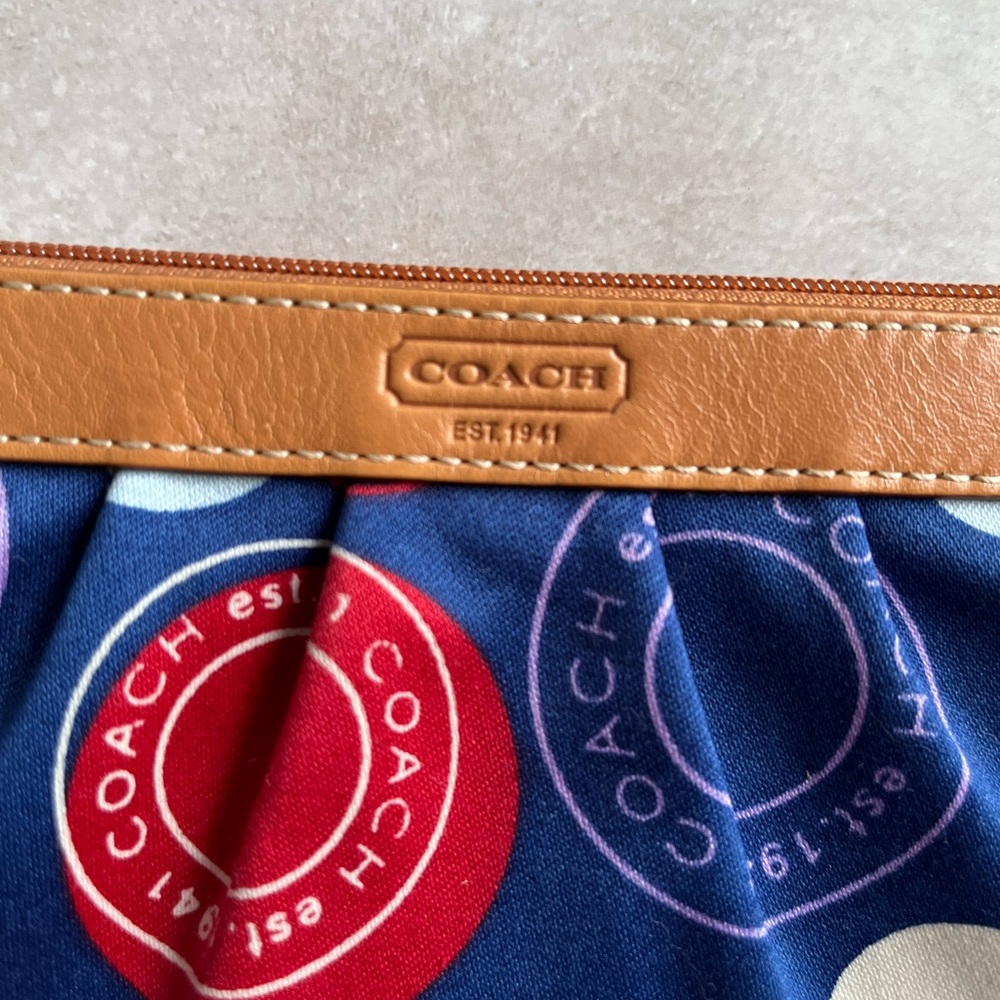 Like New Red and Blue Coach Wristlet - Picture 5 of 13